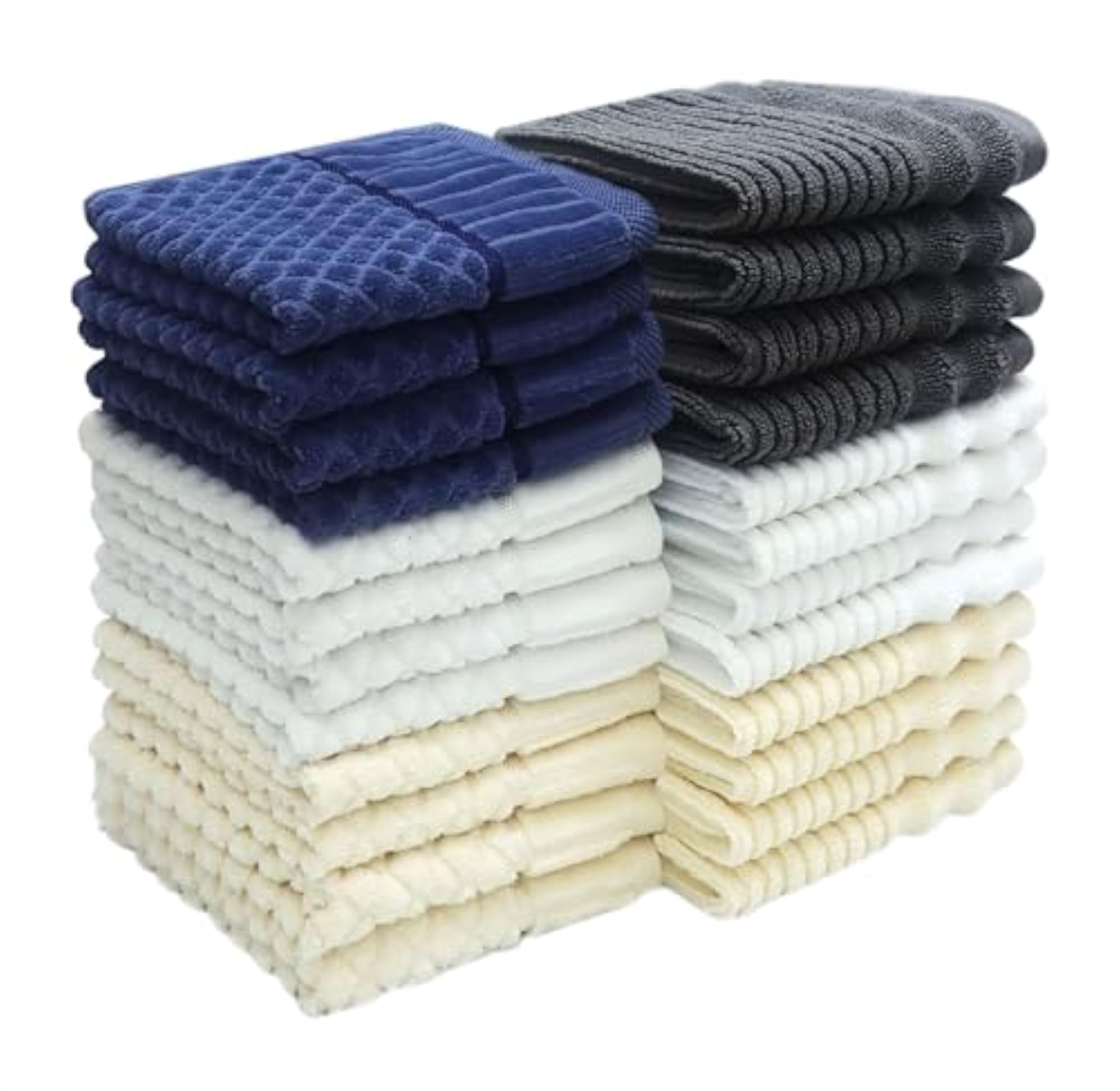 24 Pack Multicolor Assorted Face Towels